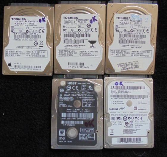 Lot disques durs HDD 2,5