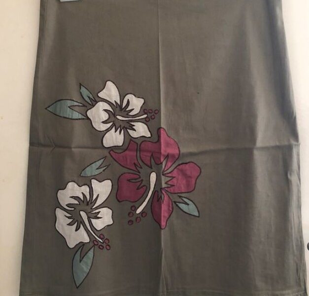 Jupe kaki motifs fleurs Etam T.38 neuve (DN95)