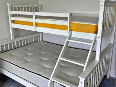 Lit superposé bois blanc