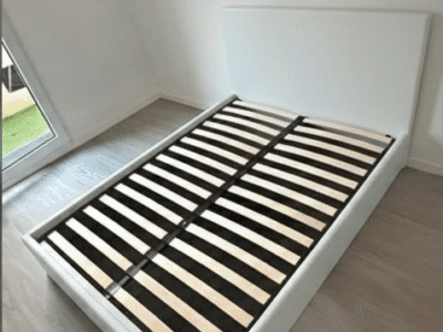 Cadre de Lit Double Blanc 160x200